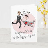 たった今結婚しました – バル結婚カンのグリーティングカード カード (黄色い花)