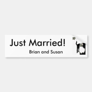 たった今結婚しました!バンパーステッカーテンプレート バンパーステッカー