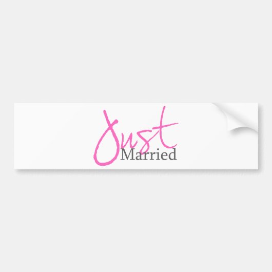 たった今結婚しました(ピンクの原稿) バンパーステッカー (正面)