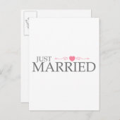 たった今結婚しました(ピンクハートスクロール) 案内ポストカード (正面/裏面)