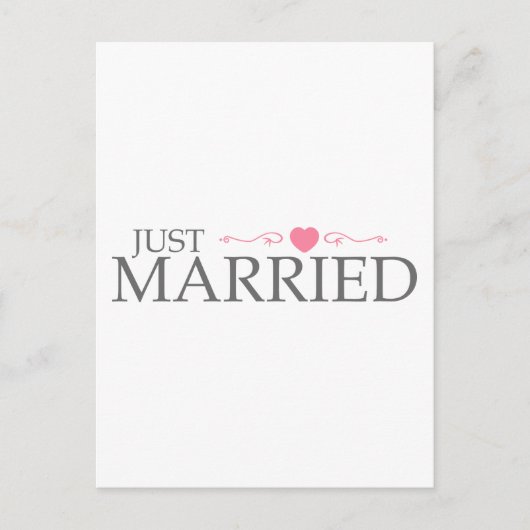 たった今結婚しました(ピンクハートスクロール) 案内ポストカード (正面)