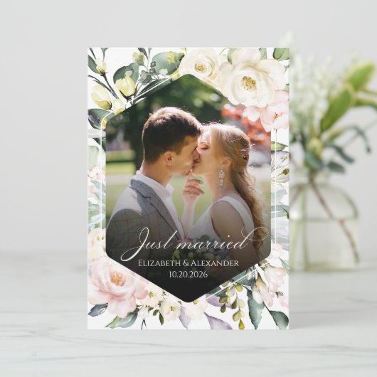 たった今結婚しました | フローラ結婚の写真の発表 招待状 (スタンド正面)