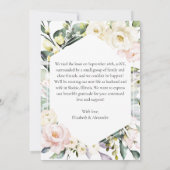 たった今結婚しました | フローラ結婚の写真の発表 招待状 (裏面)