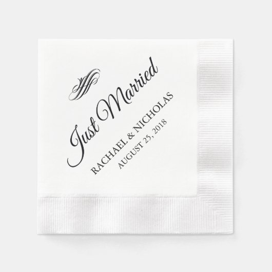 たった今結婚しました・フローリッシュ | 結婚披露宴 縁ありカクテルナプキン (正面)