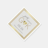 たった今結婚しました+モノグラム。結婚披露宴いいね スタンダードカクテルナプキン (角)