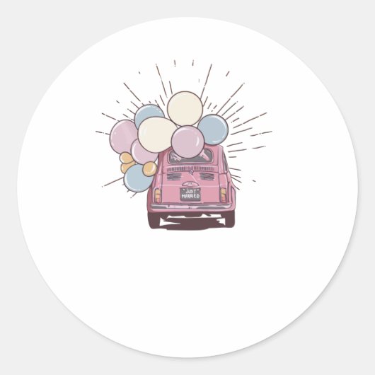 たった今結婚しました ラウンドシール (正面)