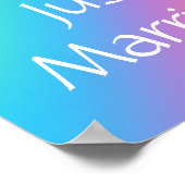 たった今結婚しました!レインボー結婚の車標識 ポスター (角)