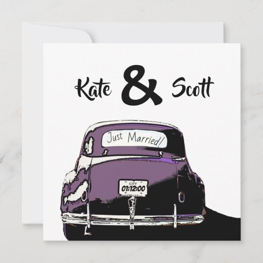 たった今結婚しました、ヴィンテージカー追加詳細 (正面)