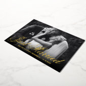 たった今結婚しました |写真エレガント結婚披露宴 箔招待状 (回転した状態)