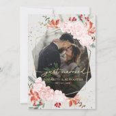 たった今結婚しました |冬の結婚式のカスタム写真 案内状 (正面)