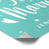 たった今結婚しました |名前と日付の追加 ポスター (角)