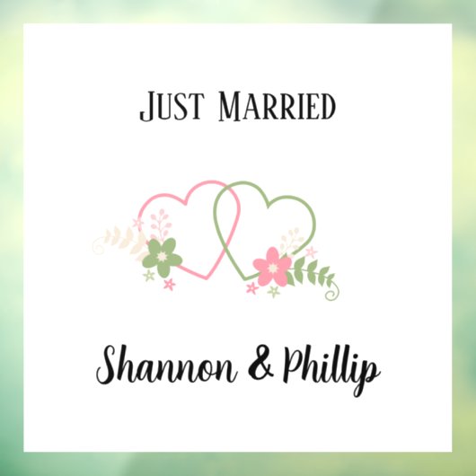 たった今結婚しました(新郎新婦の名前) ウィンドウサイン (シート3)