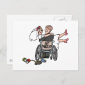 たった今結婚しました（新郎車椅子） 案内ポストカード (正面/裏面)