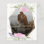 たった今結婚しました |春の結婚式写真の告知 (正面)