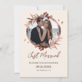 たった今結婚しました |春の結婚式写真の告知 招待状 (正面)