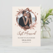 たった今結婚しました |春の結婚式写真の告知 招待状 (スタンド正面)