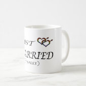 たった今結婚しました（最後に）ゲイプライド（ジェンダー記号付き） コーヒーマグカップ (正面右)