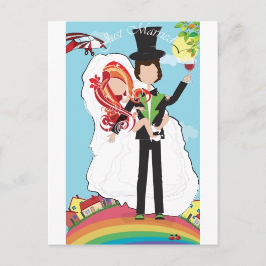 たった今結婚しました! 案内ポストカード (正面)