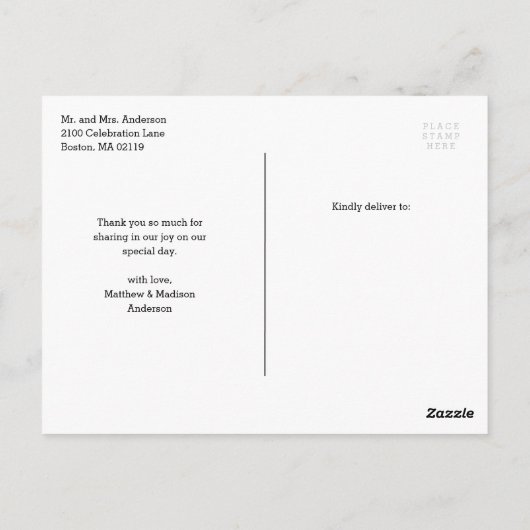 たった今結婚しました |結婚さんありがとう ポストカード (裏面)