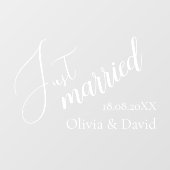 たった今結婚しました |結婚のエレガント白カスタマイズい ウィンドウサイン (シート)