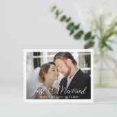 たった今結婚しました|結婚の発表 案内ポストカード (スタンド正面)