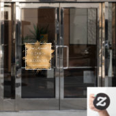 たった今結婚しました!金ゴールドフェイク箔 ウィンドウサイン (オフィスドア)