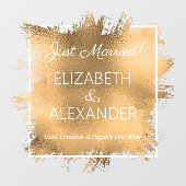 たった今結婚しました!金ゴールドフェイク箔 ウィンドウサイン (シート)