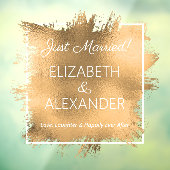 たった今結婚しました!金ゴールドフェイク箔 ウィンドウサイン (シート3)