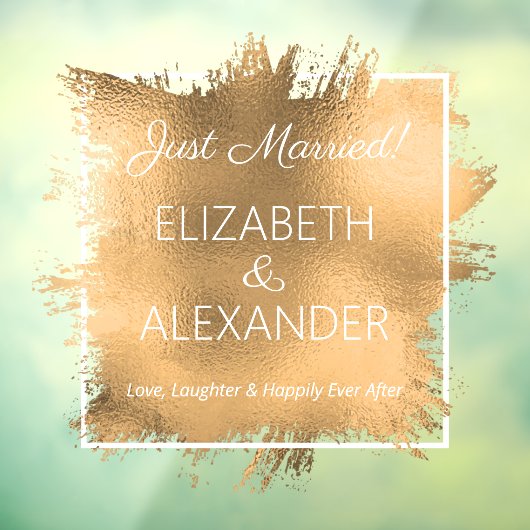 たった今結婚しました!金ゴールドフェイク箔 ウィンドウサイン (シート3)