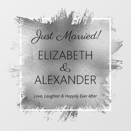 たった今結婚しました!銀フェイク箔 ウィンドウサイン (シート)