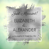 たった今結婚しました!銀フェイク箔 ウィンドウサイン (シート3)