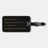 たった今結婚しました、黒い新婚旅行の荷物のラベルの金ゴールド ラゲッジタグ (裏面横)