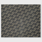 たった今結婚しました – 黒い黒板 – 結婚s ラッピングペーパー (フラット)