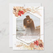 たった今結婚しました | Bohoの結婚写真の発表 招待状 (正面)