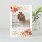 たった今結婚しました | Bohoの結婚写真の発表 招待状 (スタンド正面)