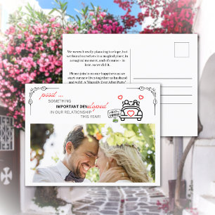 たった今結婚しました- We Elopedフォトポストカード 案内ポストカード