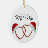 たった今結婚しましたAクリスマスオーナメント新結婚ハート セラミックオーナメント (右)