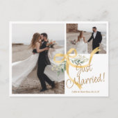 たった今結婚しましたBow Elopment写真の発表 案内ポストカード (正面)