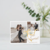 たった今結婚しましたBow Elopment写真の発表 案内ポストカード (スタンド正面)