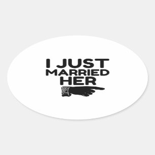 たった今結婚しましたHER 楕円形シール