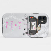 たった今結婚しましたIPHONE 5の場合の白いダマスク織のギフト Case-Mate iPhoneケース (裏面(横))
