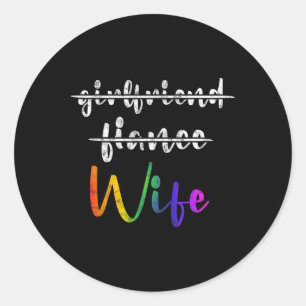 たった今結婚しましたLGBTウェディングパーティレズビアン妻ティーH ラウンドシール