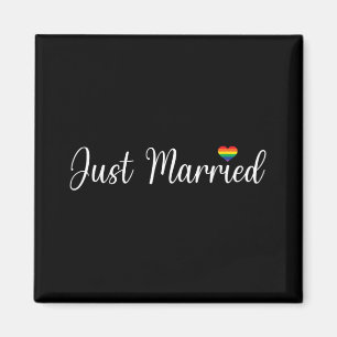 たった今結婚しましたLGBTQゲイ結婚ズレズビアンブライドゲイH マグネット