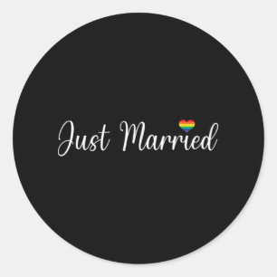 たった今結婚しましたLGBTQゲイ結婚ズレズビアンブライドゲイH ラウンドシール
