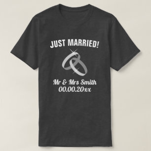 たった今結婚しましたMr&Mrs tシャツが新結婚着に Tシャツ