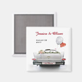 たった今結婚しましたOLDTIMER車 マグネット (正面/裏面)