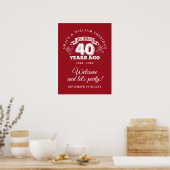 たった今結婚しましたRuby 40th Anniversary Welcome Sign ポスター (キッチン)
