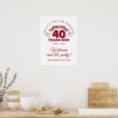 たった今結婚しましたRuby 40th Anniversary Welcome Sign ポスター (キッチン)
