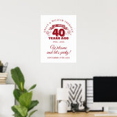 たった今結婚しましたRuby 40th Anniversary Welcome Sign ポスター (ホームオフィス)