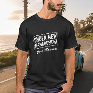 たった今結婚しましたtシャツ 新しい管理 tシャツ